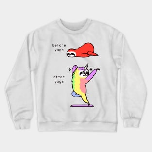 Before And After Yoga Sloth Crewneck Sweatshirt